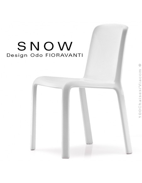Chaise design SNOW, structure plastique couleur blanche.