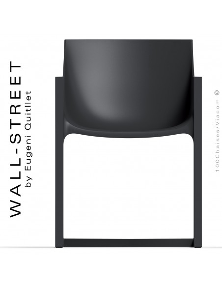 Fauteuil design WALL-STREET, pour extérieur ou terrasse, structure et assise coque plastique avec accoudoirs.