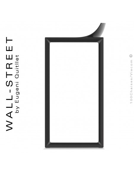 Tabouret de bar design WALL-STREET, structure et assise coque plastique couleur noir.
