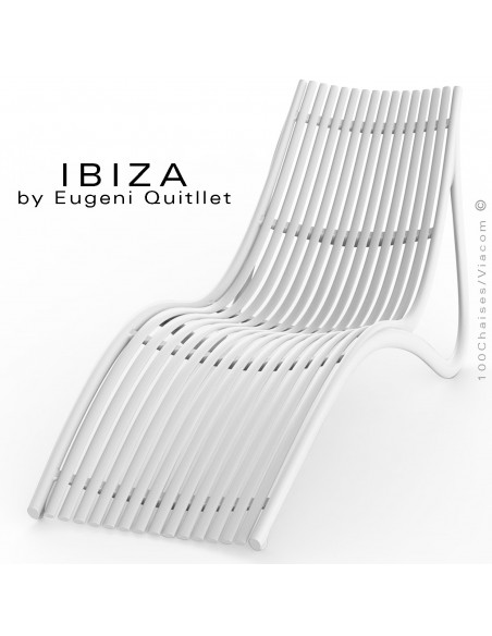 Bain de soleil design IBIZA, structure plastique couleur blanc.