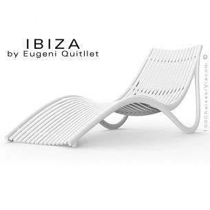 Bain de soleil design IBIZA, structure plastique couleur blanc.