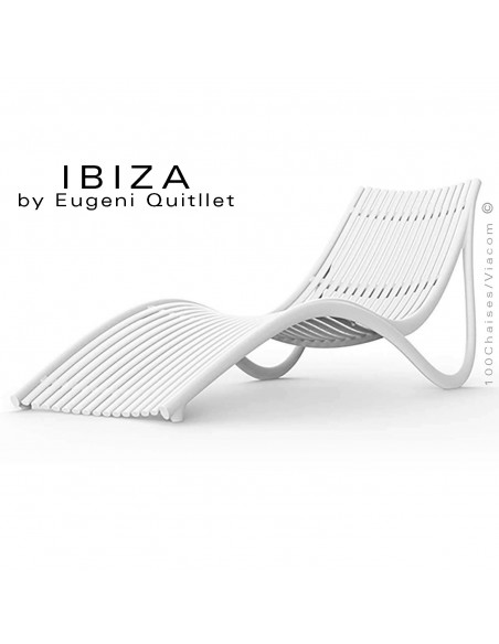 Bain de soleil design IBIZA, structure plastique couleur blanc.