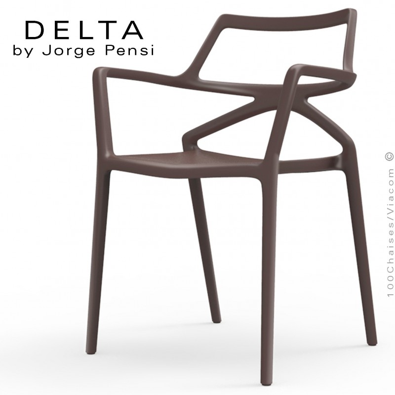 Trouw september Kaarsen Fauteuil design DELTA, structure et assise coque plastique couleur avec  coussin d'assise - Lot de 4 pièces.