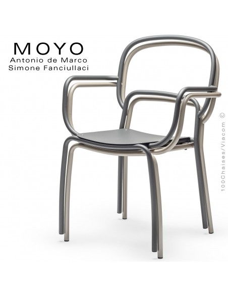 Fauteuil MOYO structure acier peint ambiance.