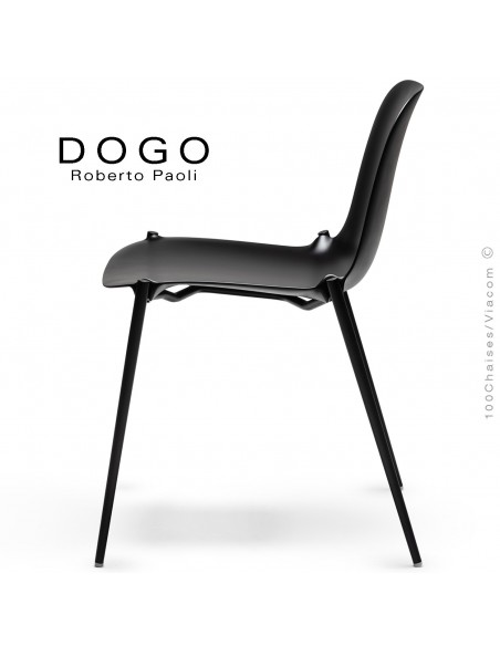 Chaise DOGO, structure peint anthracite, assise plastique anthracite.
