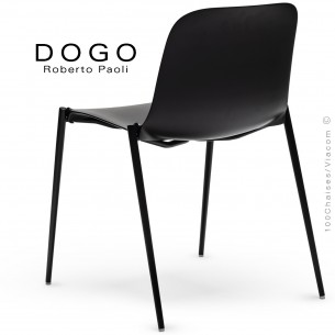 Chaise DOGO, structure peint anthracite, assise plastique anthracite.