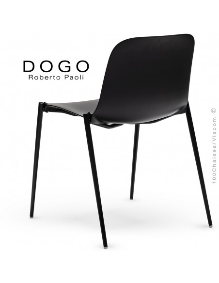 Chaise DOGO, structure peint anthracite, assise plastique anthracite.
