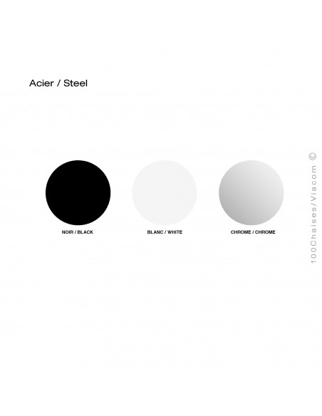 Palette couleur finitions piétement acier pour tabouret Gotham.