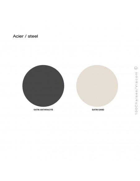 Finition structure acier pour fauteuil MILLIE, peinture poudre anthracite, ou sable au choix.