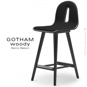 Tabouret de cuisine GOTHAM WOODY-SG-65-I, Structure noir, tissu 702noir.