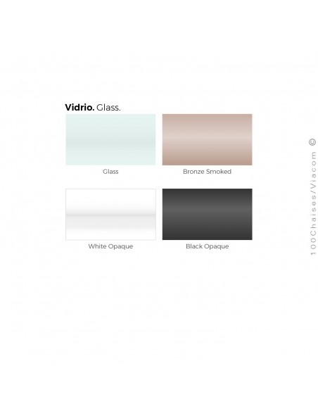 Palette couleur finition plateau verre securit pour table design DELTA.