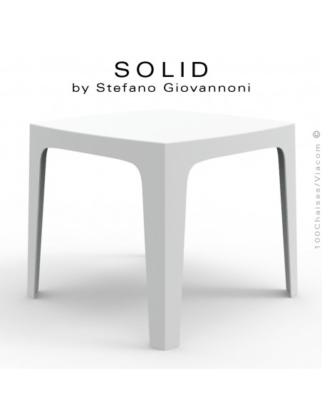Table plastique d'extérieur SOLID, structure 4 pieds plastique couleur  empilable - Lot de 4 pièces.