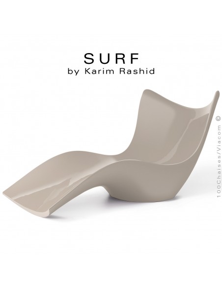 Bain de soleil ou chaise longue design SURF, structure résine semi-cristalline de couleur écru.