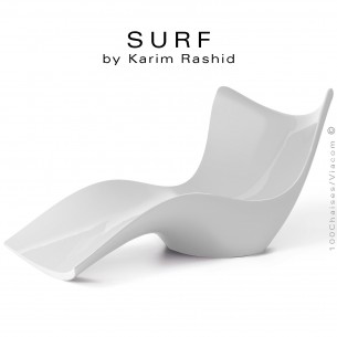 Bain de soleil ou chaise longue design SURF, structure résine semi-cristalline de couleur blanc.