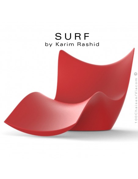Bain de soleil ou chaise longue design SURF, structure résine mat de couleur.