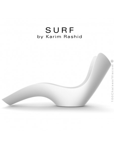 Bain de soleil ou chaise longue design SURF, structure résine mat de couleur.