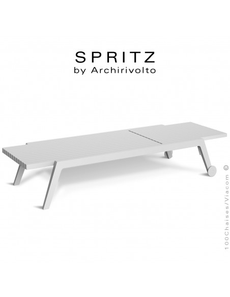 Bain de soleil ou chaise longue design SPRITZ, structure plastique couleur blanche.