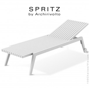 Bain de soleil ou chaise longue design SPRITZ, structure plastique couleur blanche.