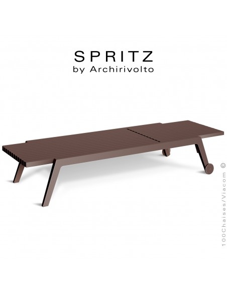 Bain de soleil ou chaise longue design SPRITZ, structure plastique couleur bronze.