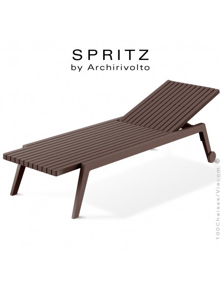 Bain de soleil ou chaise longue design SPRITZ, structure plastique couleur bronze.