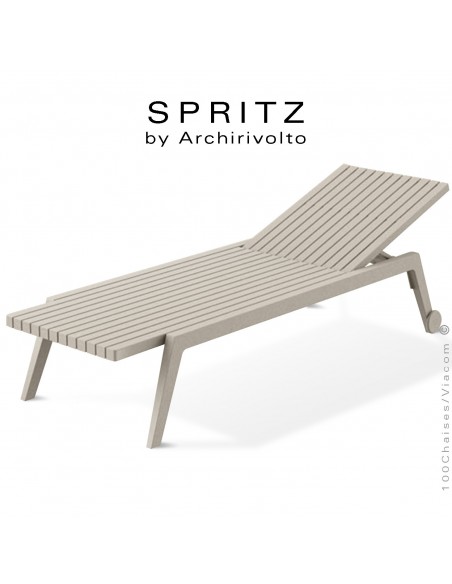 Bain de soleil ou chaise longue design SPRITZ, structure plastique couleur écru.