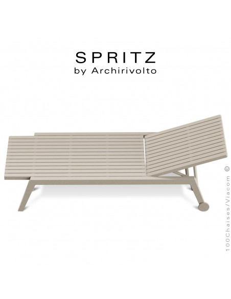 Bain de soleil ou chaise longue design SPRITZ, structure plastique couleur écru.