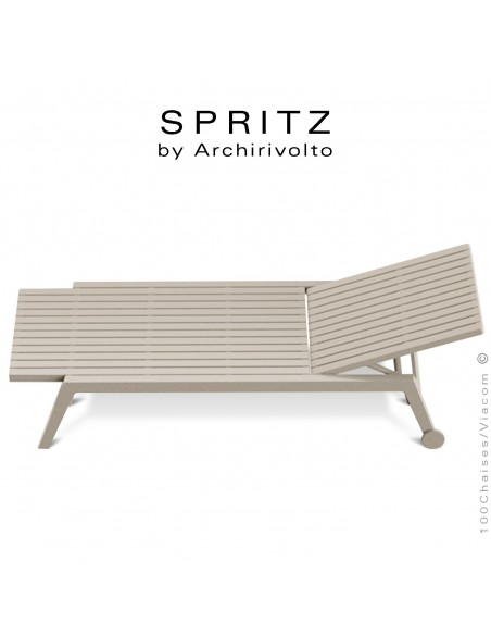 Bain de soleil ou chaise longue design SPRITZ, structure plastique couleur écru.