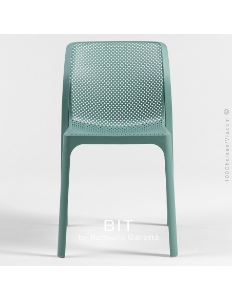 Chaise design BIT, sturcture et assise plastique couleur. Lot de 6 pièces.