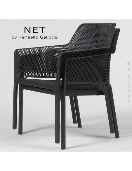 Fauteuil lounge NET relax, structure et assise plastique couleur.