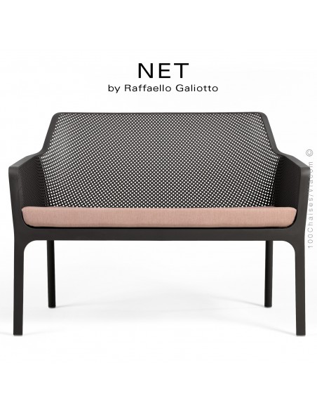 Banc NET, structure et assise plastique couleur anthracite.