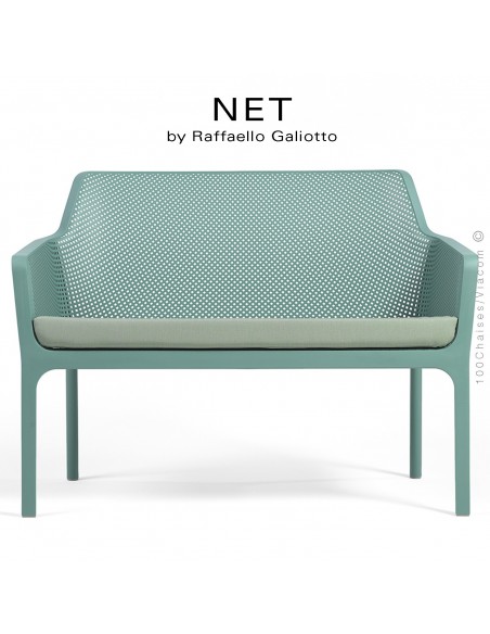 Banc NET, structure et assise plastique couleur vert.