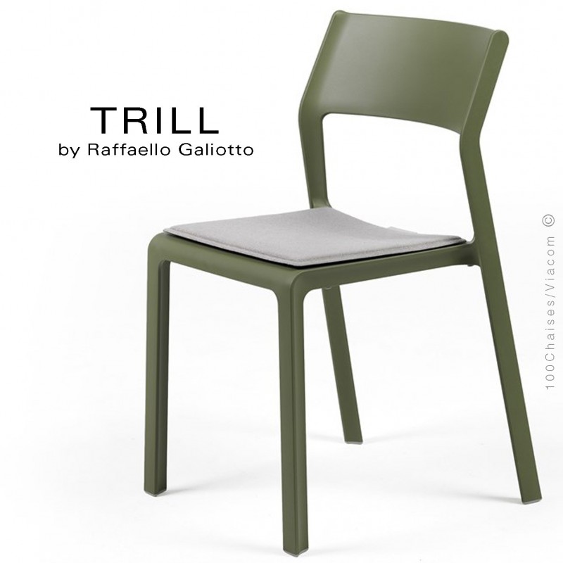 Chaise TRILL, sturcture et assise plastique couleur vert.