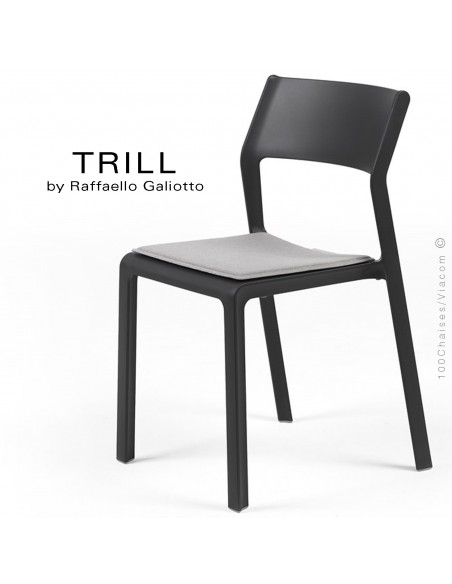 Chaise TRILL, sturcture et assise plastique couleur anthracite.