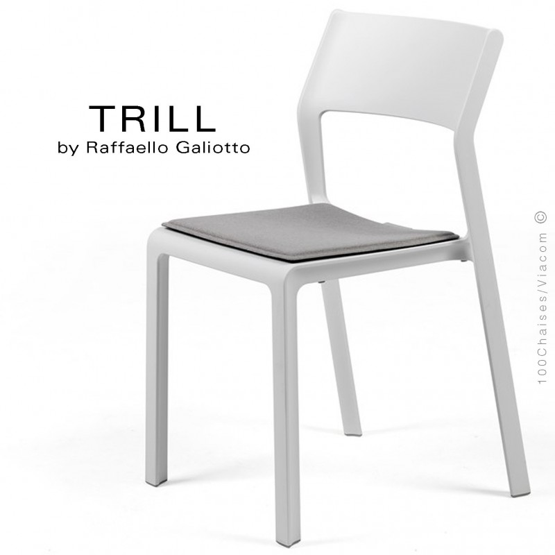 Chaise TRILL, sturcture et assise plastique couleur blanc.
