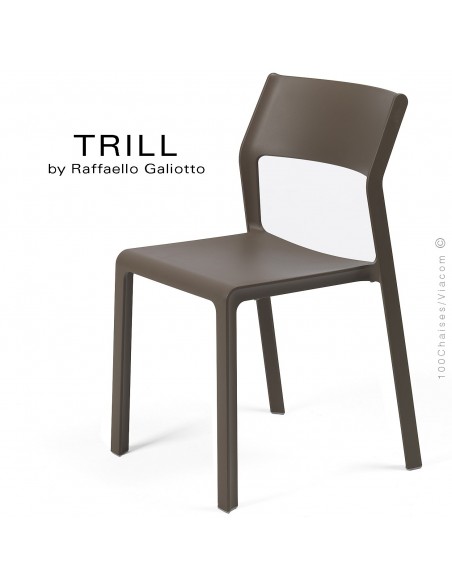 Chaise TRILL, sturcture et assise plastique couleur marron.