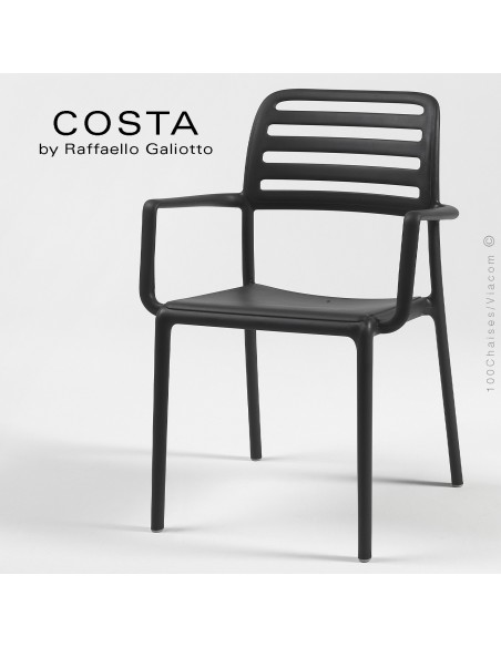 Fauteuil design COSTA, sturcture et assise plastique couleur.