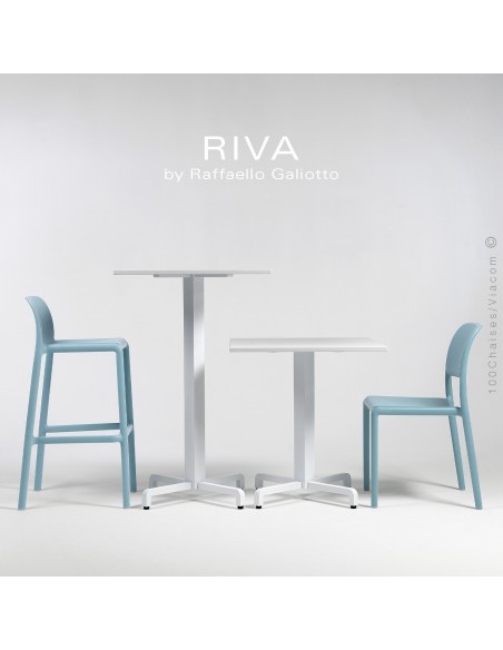 Collection RIVA, BORA, COSTA sturcture et assise plastique couleur.