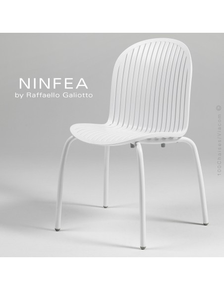 Collection NINFEA, pietement aluminium, assise plastique.