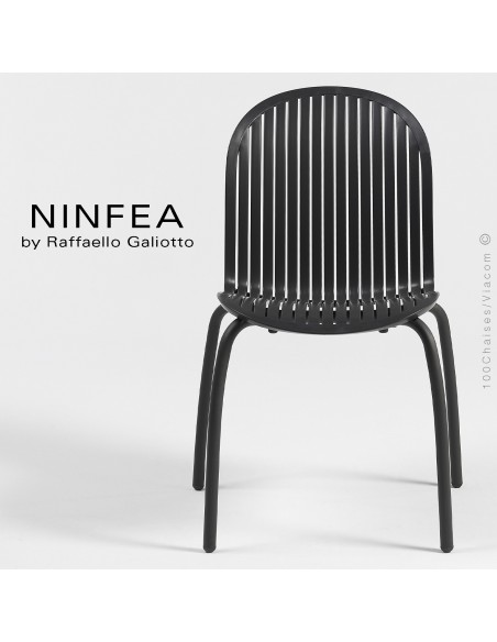 Collection NINFEA, pietement aluminium, assise plastique.