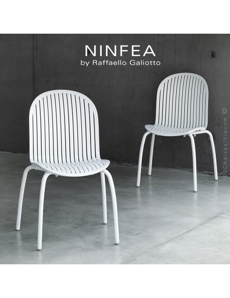 Collection NINFEA, pietement aluminium, assise plastique.