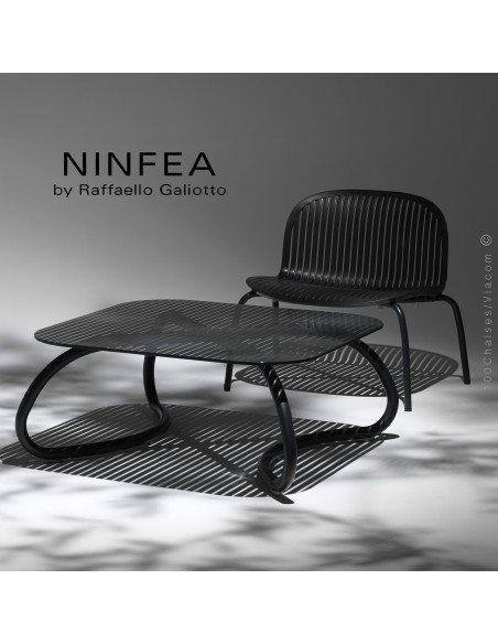 Collection NINFEA, pietement aluminium, assise plastique.