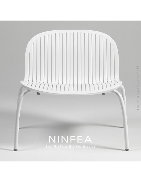 Collection NINFEA, pietement aluminium, assise plastique.