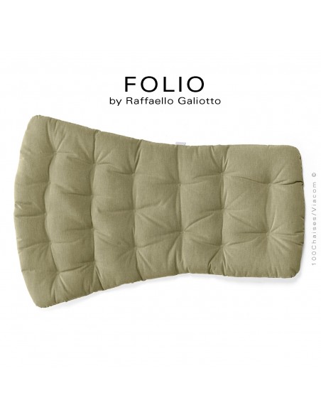 Fauteuil bergère FOLIO, coussin tissu vert.