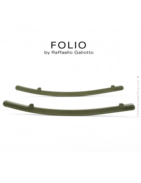Fauteuil à bascule design FOLIO, structure et assise plastique vert.