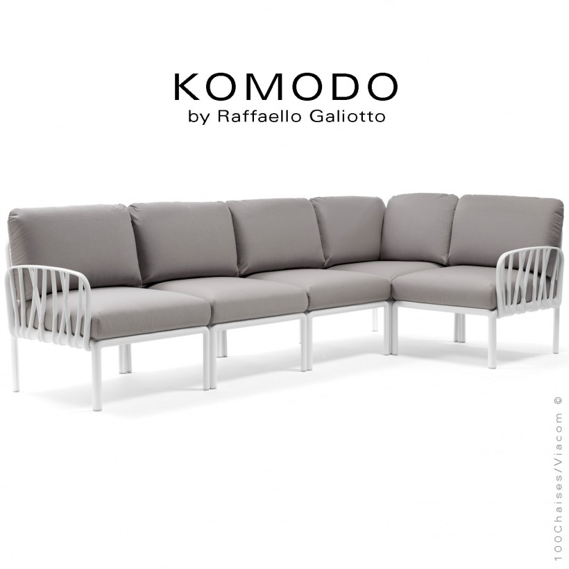 Élément d'angle canapé modulaire KOMODO, structure plastique, avec