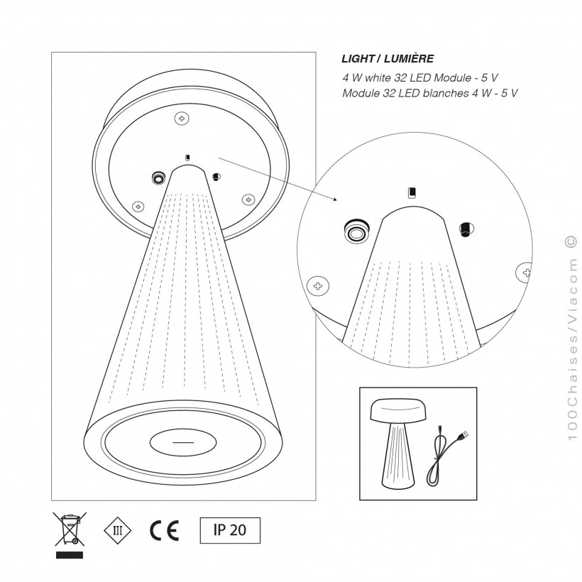 Lampe décorative, lampe de table, changement de couleur, boule