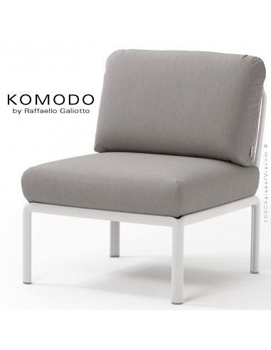 Élément central du canapé modulaire KOMODO, structure plastique, avec  coussin d'assise et dossier, tissu hydrofuge.