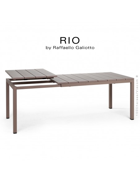 Collection RIO, plateau rectangulaire extensible, 4 pieds.