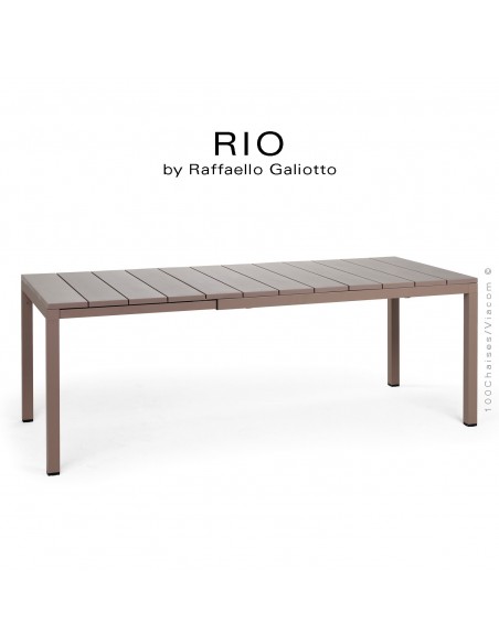 Collection RIO, plateau rectangulaire extensible, 4 pieds.