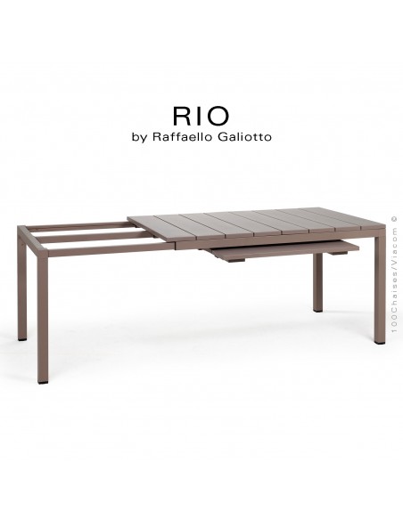 Collection RIO, plateau rectangulaire extensible, 4 pieds.